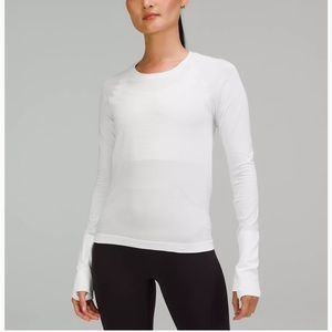 White Lululemon Swiftly Long Sleeve